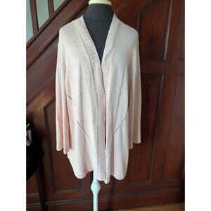 Talbots Womens Open Front Cardigan XL Light Pink Knit Sweater